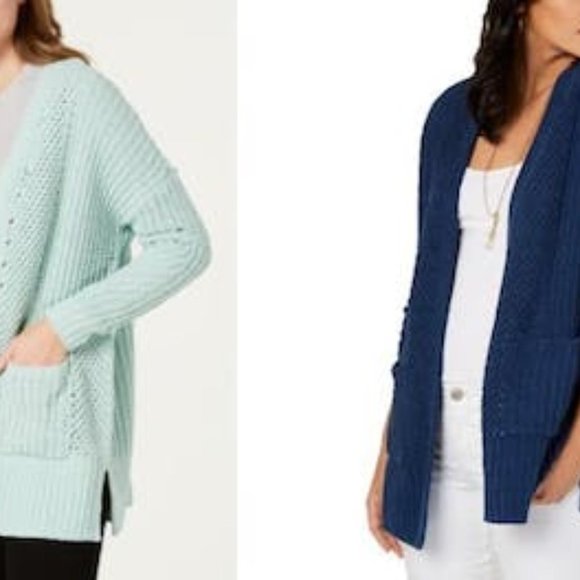 Style and Co Chenille Open-Front Cardigan - Picture 2 of 4